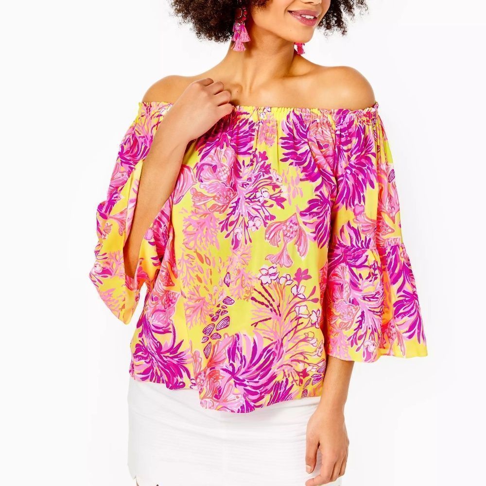 NEW Lilly Pulitzer Nevie Off-The-Shoulder Top
